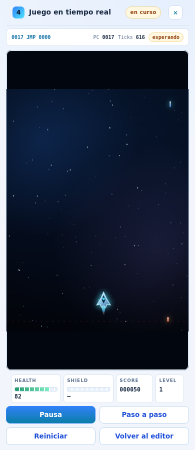 Juego a pantalla completa en modo claro en móvil