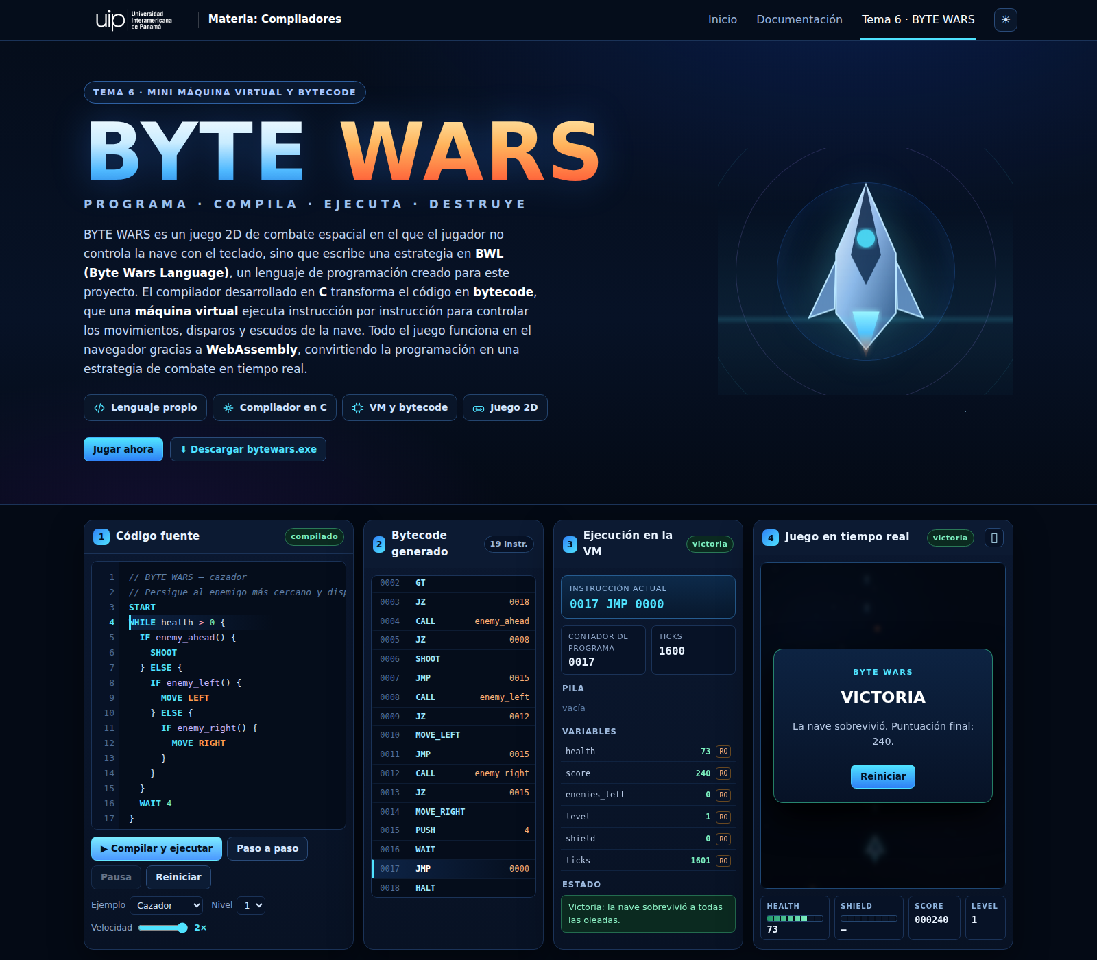 Pantalla de victoria de BYTE WARS
